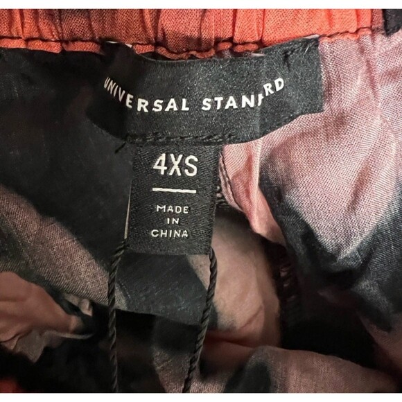 Universal Standard Pant Women Wide Leg Black Floral Elastic Waist Size 4XS - Picture 5 of 6